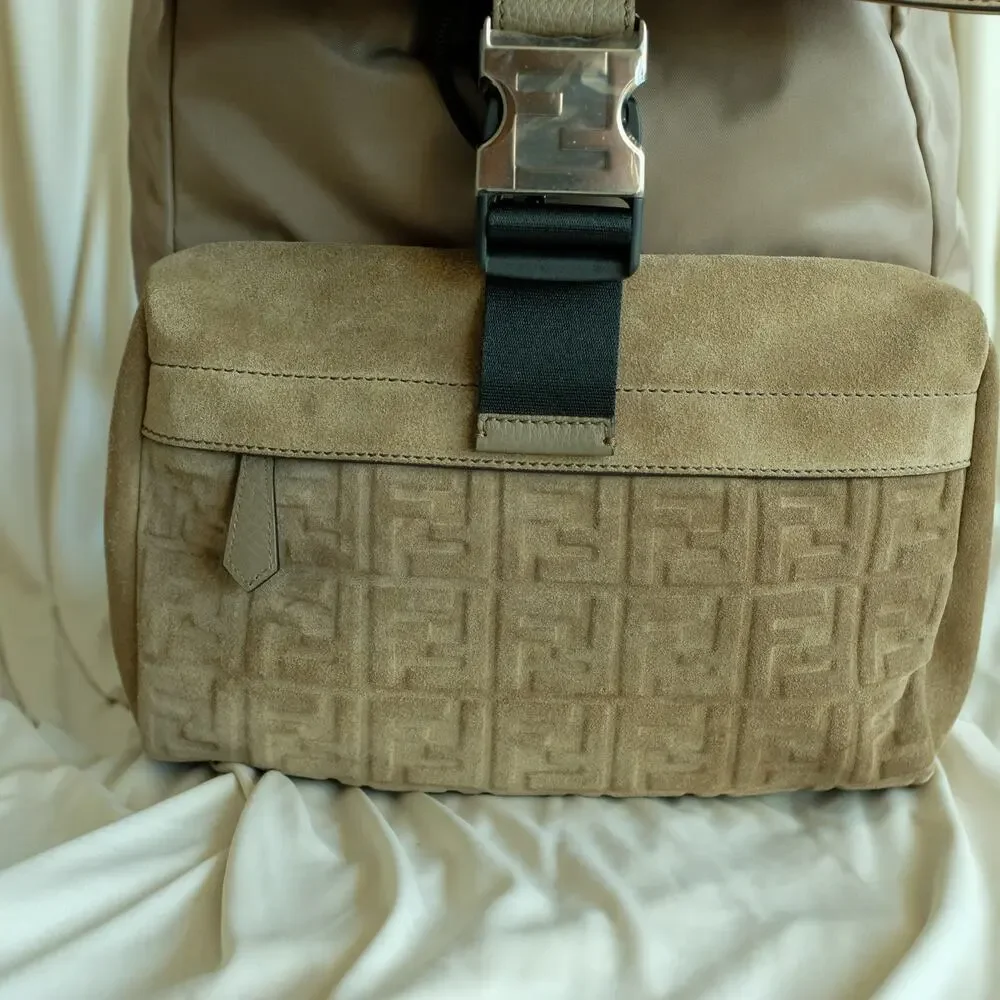Fendi Fendiness Zaino Backpack - Suede, Leather, Nylon, FF Zucca Embossed